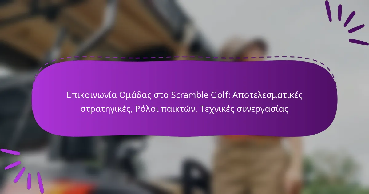 Επικοινωνία Ομάδας στο Scramble Golf: Αποτελεσματικές στρατηγικές, Ρόλοι παικτών, Τεχνικές συνεργασίας
