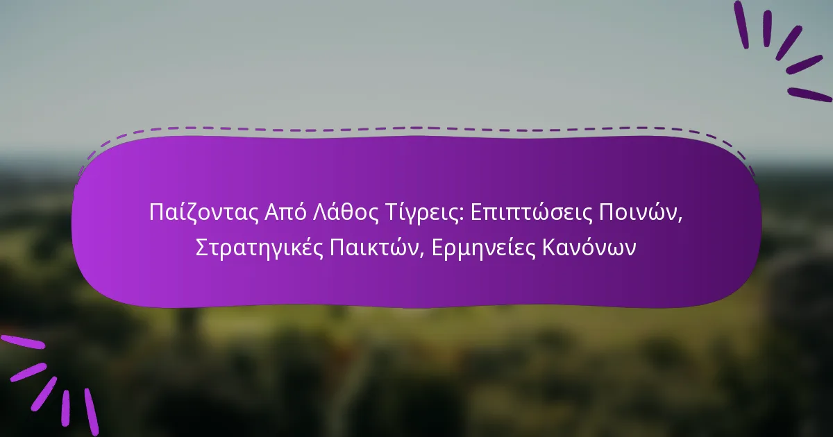 Παίζοντας Από Λάθος Τίγρεις: Επιπτώσεις Ποινών, Στρατηγικές Παικτών, Ερμηνείες Κανόνων