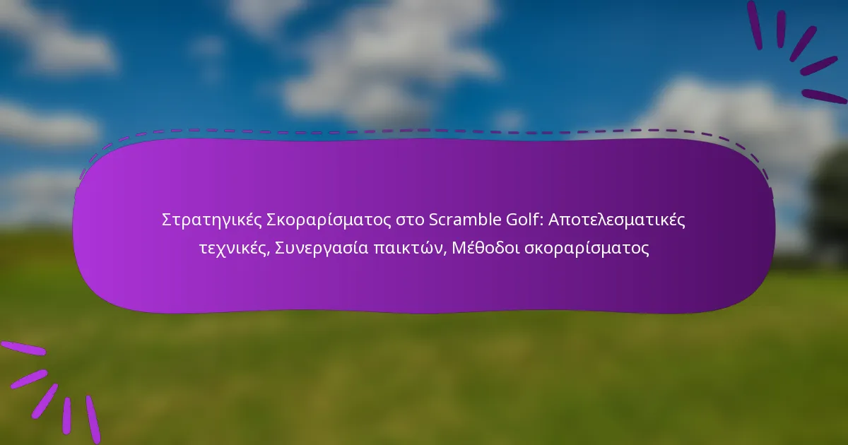 Στρατηγικές Σκοραρίσματος στο Scramble Golf: Αποτελεσματικές τεχνικές, Συνεργασία παικτών, Μέθοδοι σκοραρίσματος