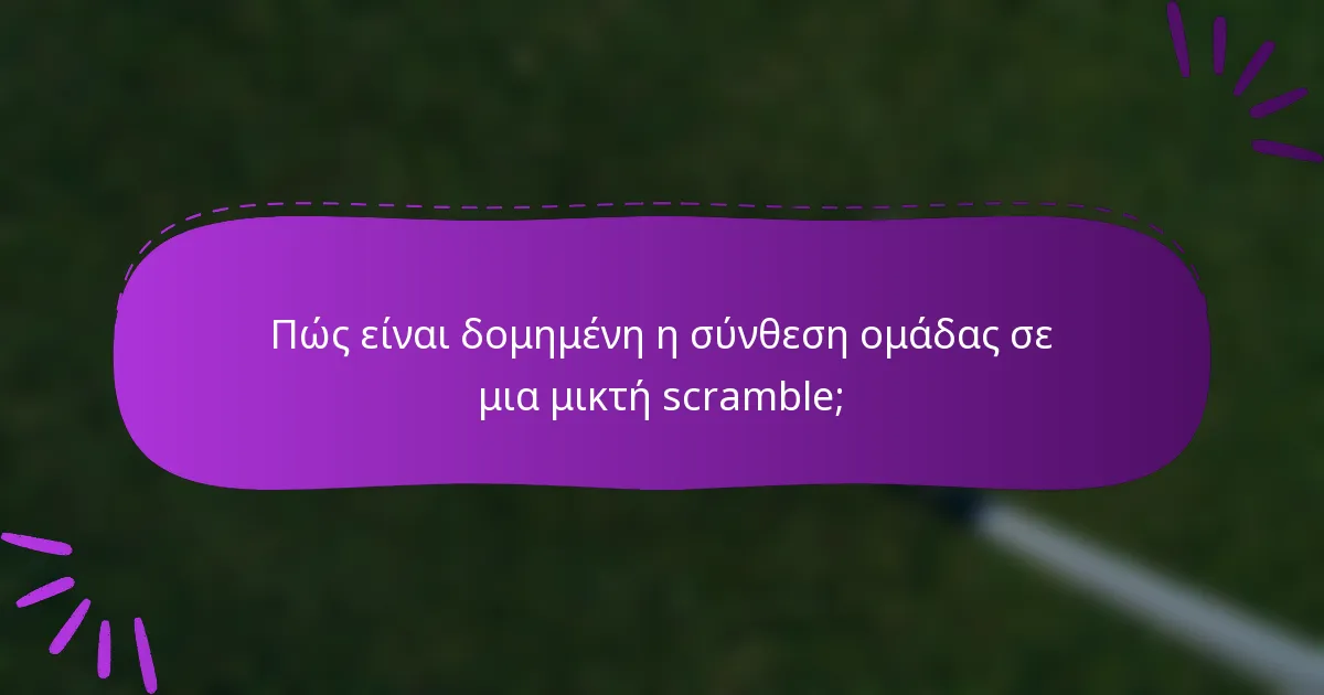 Πώς είναι δομημένη η σύνθεση ομάδας σε μια μικτή scramble;