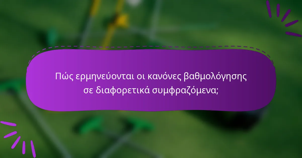 Πώς ερμηνεύονται οι κανόνες βαθμολόγησης σε διαφορετικά συμφραζόμενα;