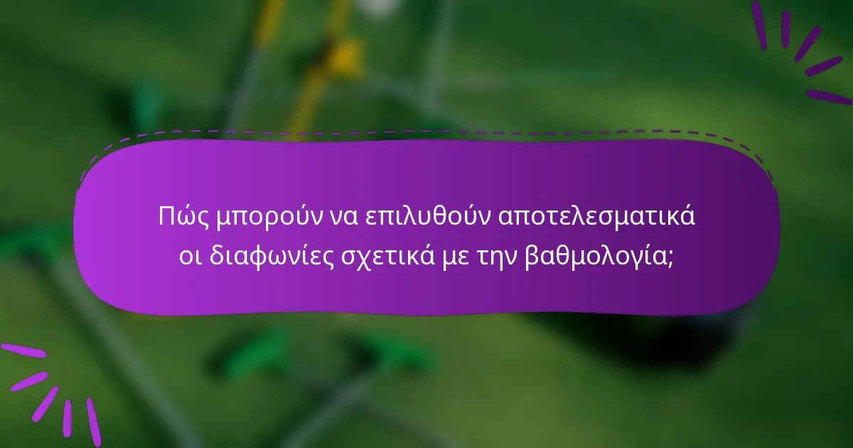 Πώς μπορούν να επιλυθούν αποτελεσματικά οι διαφωνίες σχετικά με την βαθμολογία;
